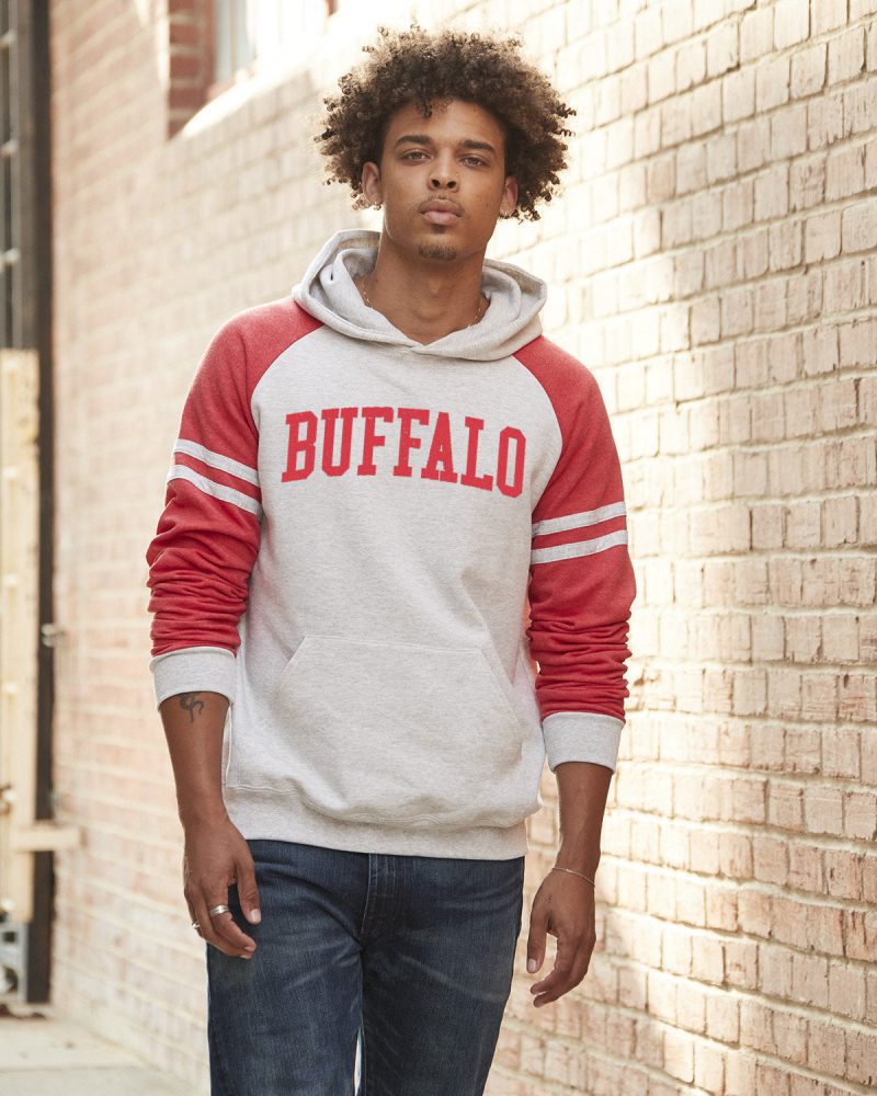 Red Modeled Varsity Hoodie